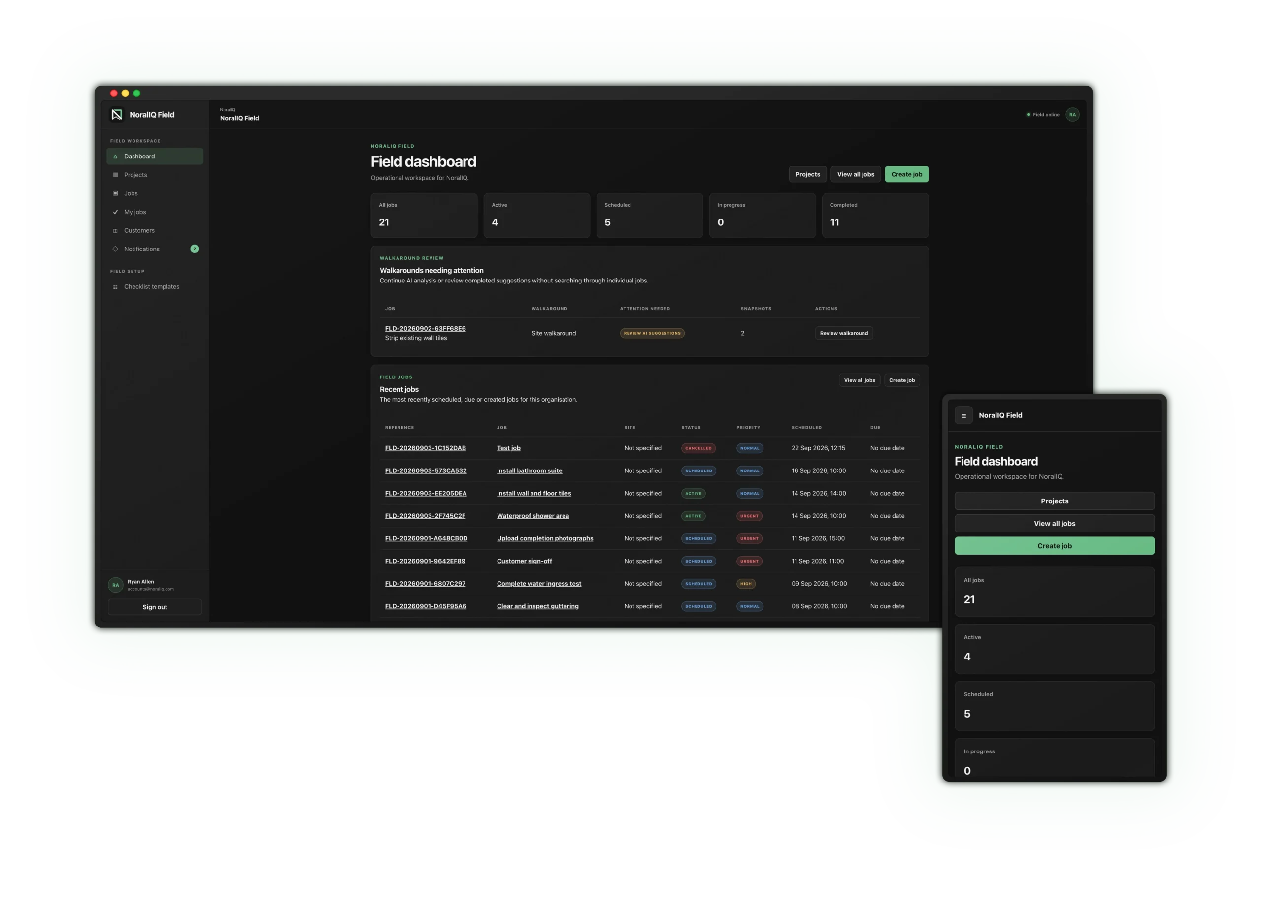 NoralIQ Field Dashboard